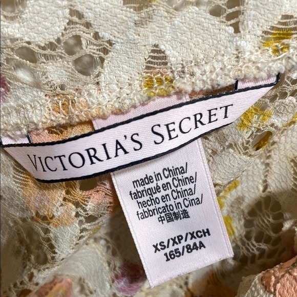 Victoria's Secret Floral Lace Teddy Romper XS Cream Retro Sleepwear‎ Lingerie - Picture 2 of 11
